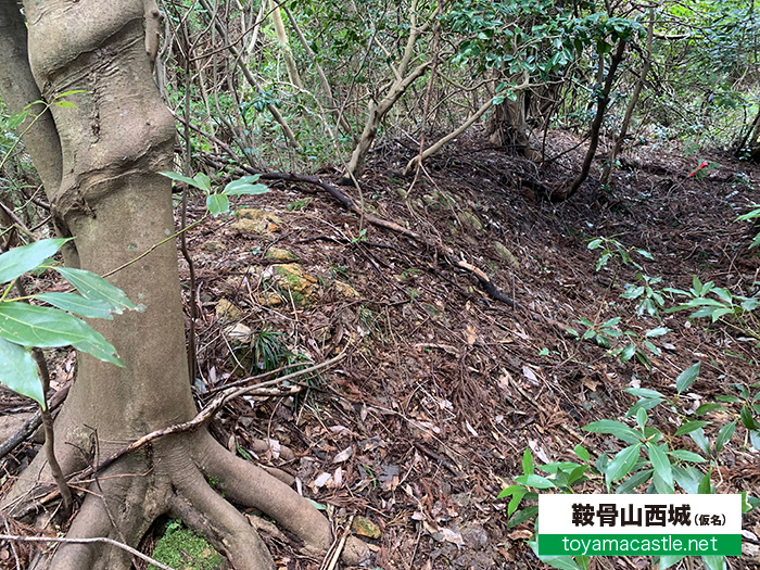 鞍骨山西城の土塁