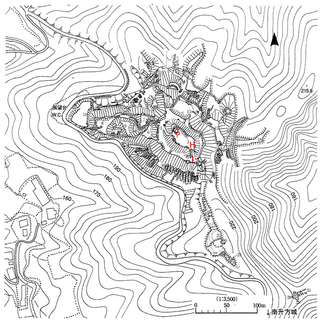 升方城 縄張り図