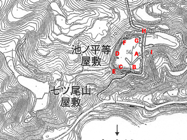 池ノ平等屋敷跡 測量図