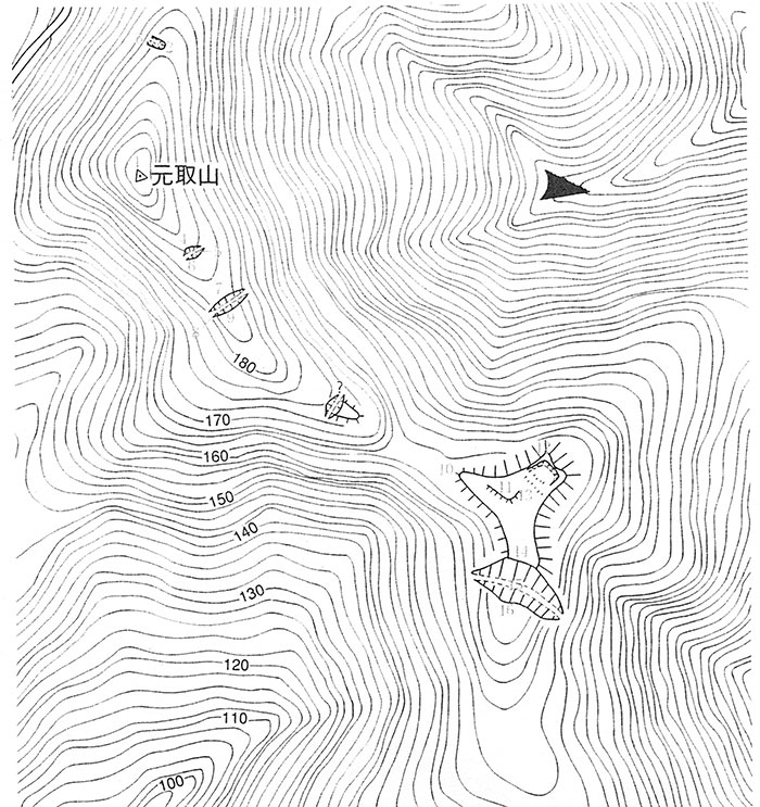 元取山砦縄張り図